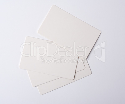 stack of blank rectangular paper white business cards