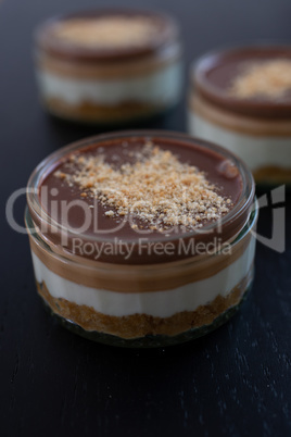 Schoko Karamell Cheesecake im Glas