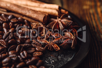 Coffee Beans with Spices.