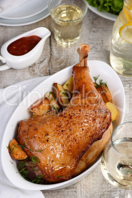 Roasted turkey leg