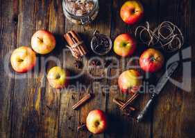Apples with Clove, Cinnamon, Anise Star and Sugar.