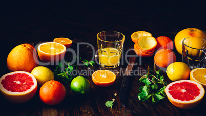 Fresh Citrus Juice in Glass.