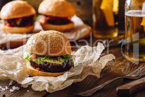 Cheeseburger on Kraft Paper.