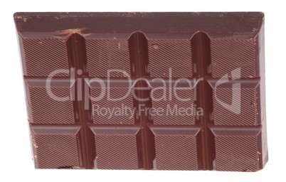 bar of  brown chocolate isolated