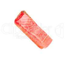 piece of red fish fillet isolated on white