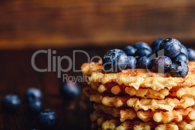 Belgian Waffles with Fresh Blueberry.