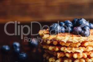 Belgian Waffles with Fresh Blueberry.