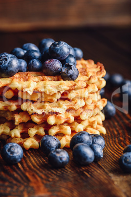 Stack of Waffles with Blueberry.