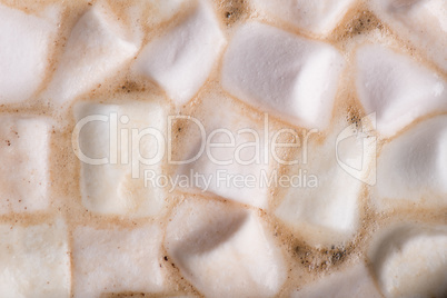 Marshmallow in Chocolate Background.