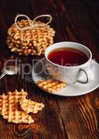Cup of Tea and Belgian Waffles for Dessert.