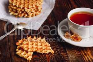 Waffle with Cup of Tea.