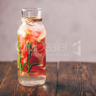 Detox Water Infused with Grapefruit and Rosemary.