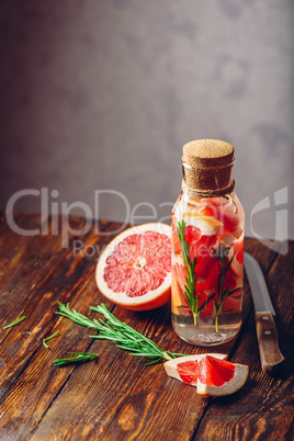 Summer Drink with Grapefruit and Rosemary.