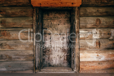 Old Wooden Wall with Door.
