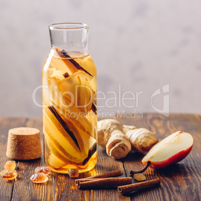 Water with Pear, Cinnamon, Ginger and Sugar.