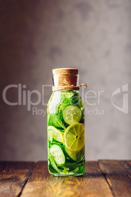 Detox Water Infused with Lemon, Cucumber and Mint.