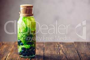 Detox Water with Lime, Mint and Blueberry.