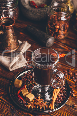 Cup of Coffee with Oriental Spices.