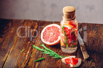 Water with Sliced Grapefruit and Fresh Rosemary.