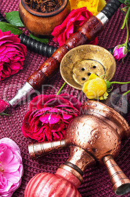 Oriental hookah with rose scent