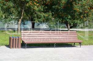 bench at dry sunny day