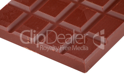 bar of  brown chocolate isolated