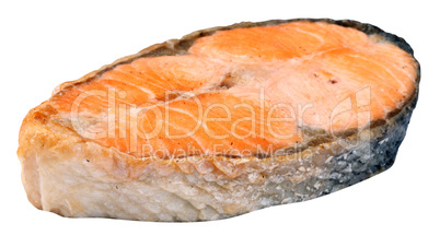 Steak of Salmon Isolated