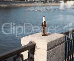 bottle on fence