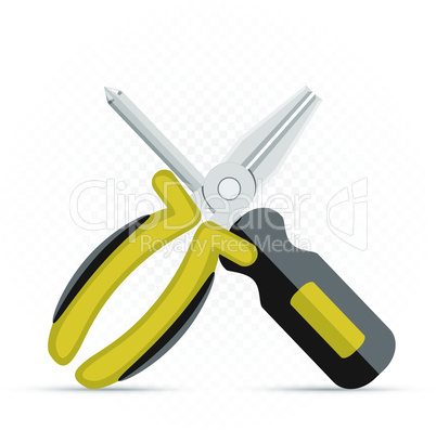 pliers and screwdriver repair icon