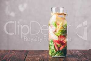 Infused Water with Peach and Basil.