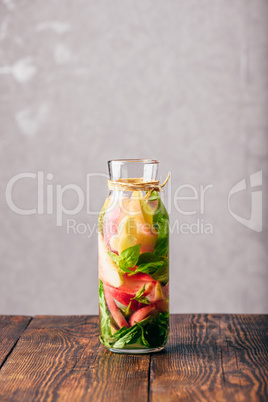 Infused Water with Peach and Basil.