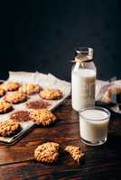 Oatmeal Cookies and Glass of Milk.