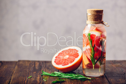 Summer Drink with Grapefruit and Rosemary.
