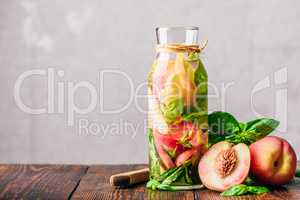 Infused Water with Peach and Basil.
