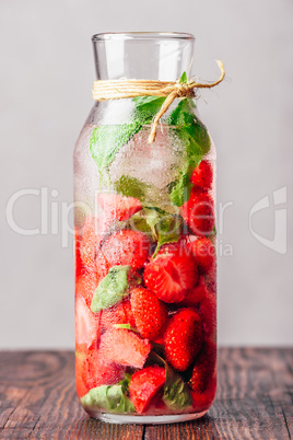 Water Infused with Strawberry and Basil.