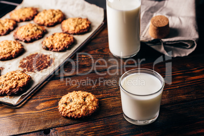 Oatmeal Cookies and Glass of Milk.