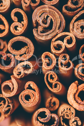 Background of Cinnamon Sticks.