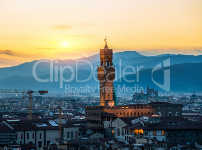 Tower of Florence at sunrise
