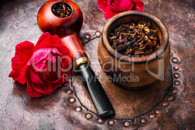 Smoking rose-flavored tobacco