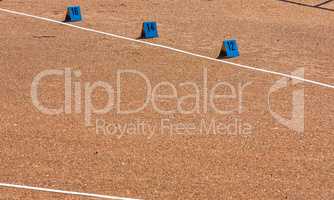 detail of the shot put area in athletics