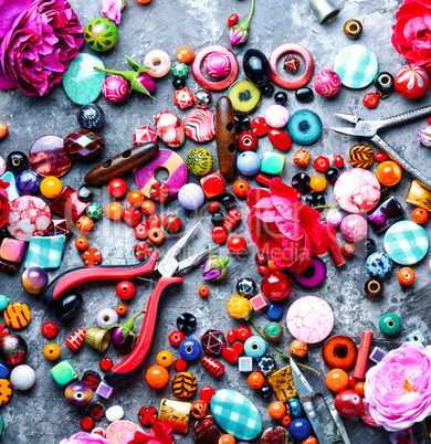 Beading process,colorful beads