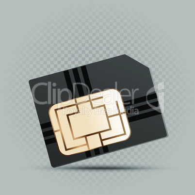 mini memory card on gray background