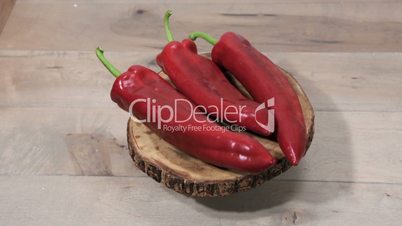 Marconi red pepper on a wooden stand