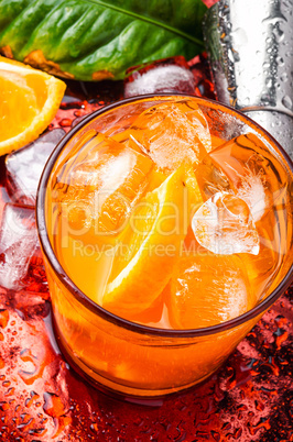 Orange drink with ice
