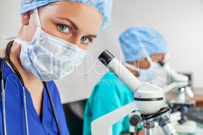 Female Scientist in Medical Research Lab or Laboratory