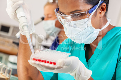 Asian Female Scientist Blood Test Medical Research Lab