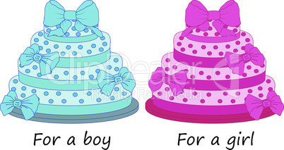 Cakes for a boy and a girl birthday