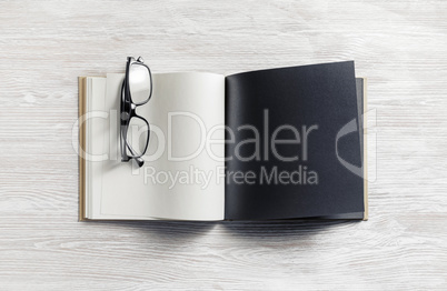 Book and glasses