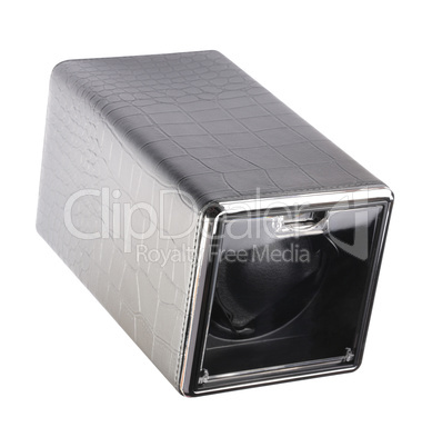 Black Automatic Single Watches Winder isolated on white backgrou