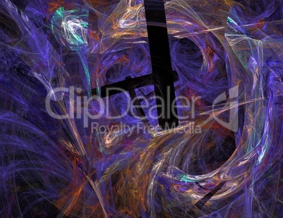 image of one Digital Fractal on Black Color image of one Digital Fractal on Black Color